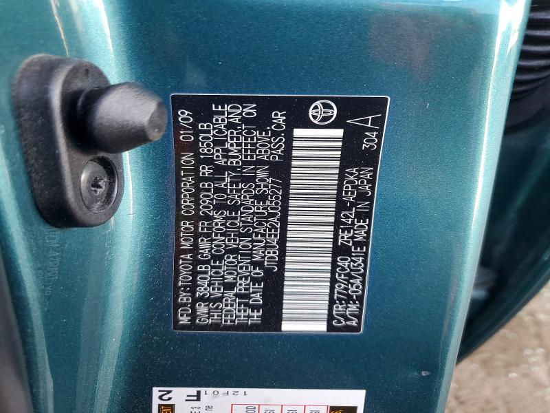 56581616 :رقم المزاد ، JTDBU4EE2AJ055277 vin ، 2010 Toyota Corolla مزاد بيع