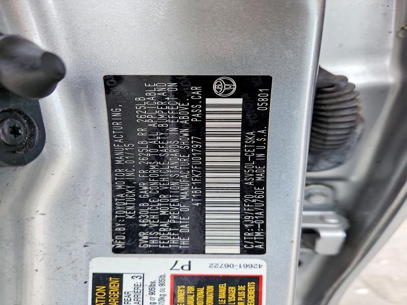 Продажа на аукционе авто 2015 Toyota Camry, vin: 4T1BF1FK7FU017977, номер лота: 58882916