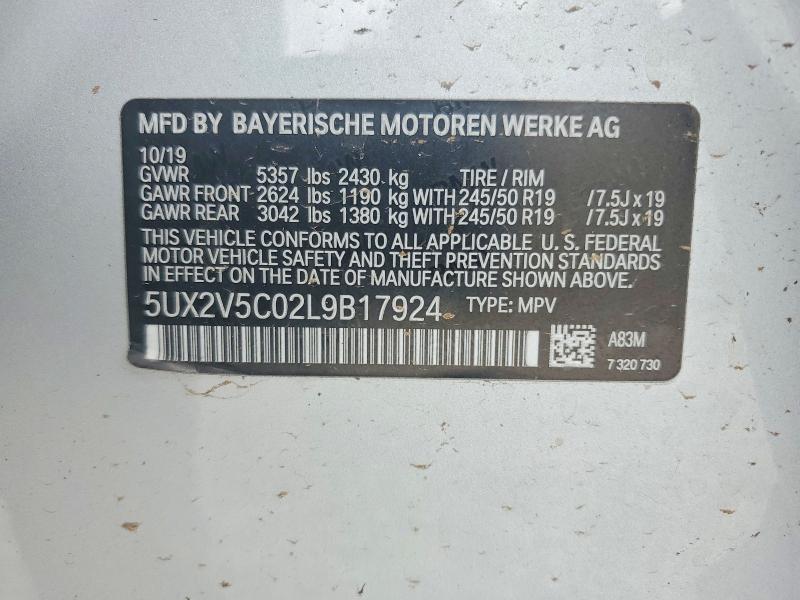 Aukcja sprzedaży 2020 Bmw X4, vin: 5UX2V5C02L9B17924, numer aukcji: 56808016