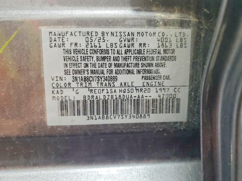 Aukcja sprzedaży 2025 Nissan Sentra, vin: 3N1AB8CV7SY340889, numer aukcji: 56050156