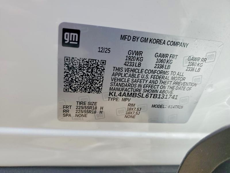Aukcja sprzedaży 2026 Buick Encore Gx, vin: KL4AMBSL6TB131741, numer aukcji: 57396776