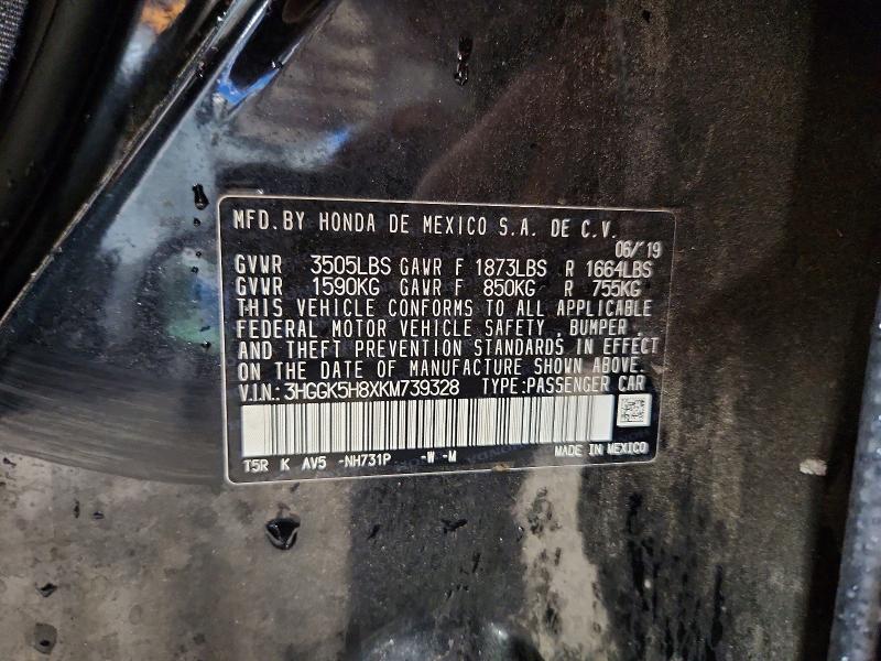 Aukcja sprzedaży 2019 Honda Fit, vin: 3HGGK5H8XKM739328, numer aukcji: 56543106