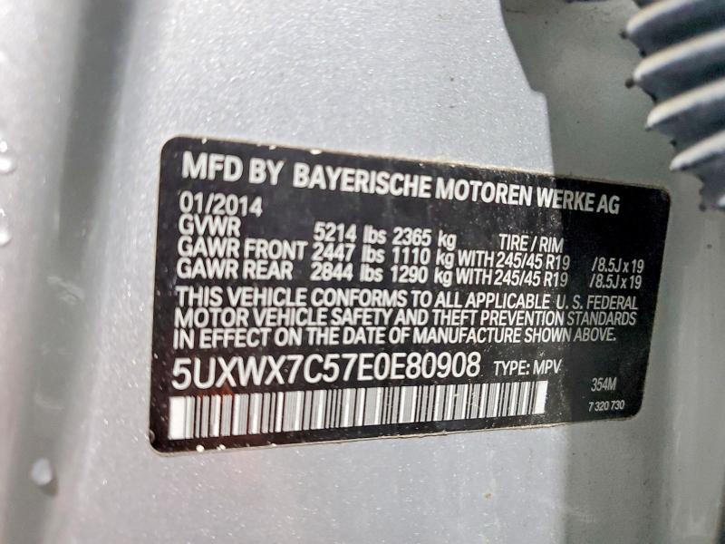 2014 Bmw X3 მანქანა იყიდება აუქციონზე, vin: 5UXWX7C57E0E80908, აუქციონის ნომერი: 58125046