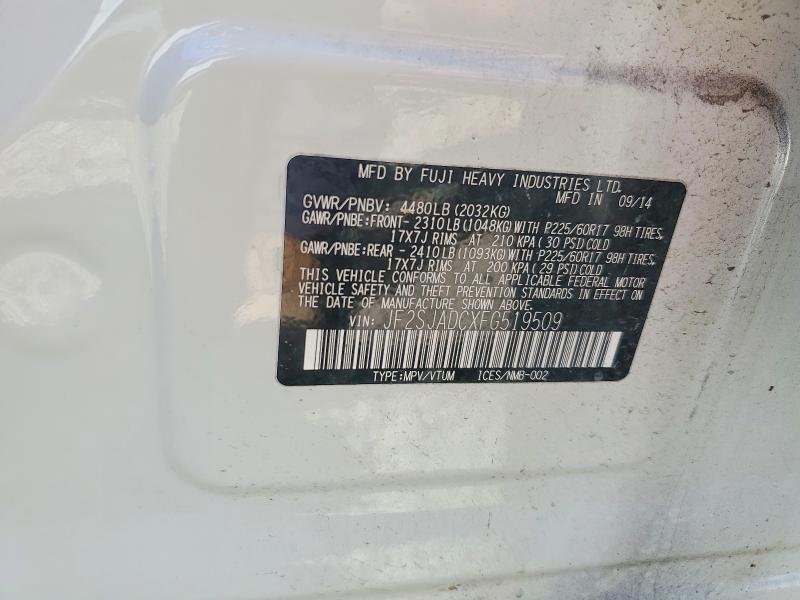 Продажа на аукционе авто 2015 Subaru Forester, vin: JF2SJADCXFG519509, номер лота: 55372016