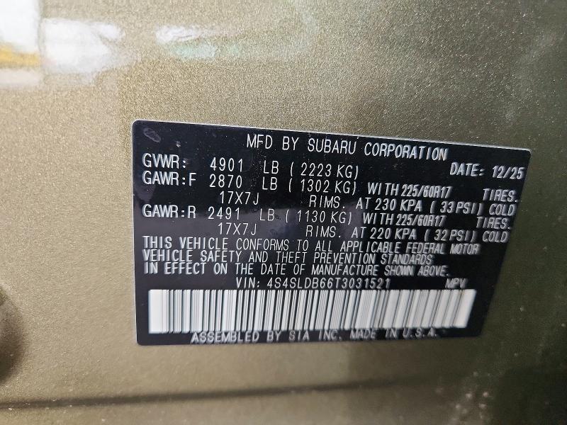 Aukcja sprzedaży 2026 Subaru Forester, vin: 4S4SLDB66T3031521, numer aukcji: 58905636