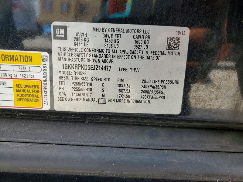 Продаж на аукціоні авто 2014 Gmc Acadia, vin: 1GKKRPKD5EJ214477, номер лоту: 58901806