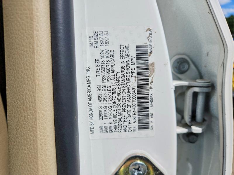 Aukcja sprzedaży 2017 Acura Rdx, vin: 5J8TB4H50HL003491, numer aukcji: 57477986