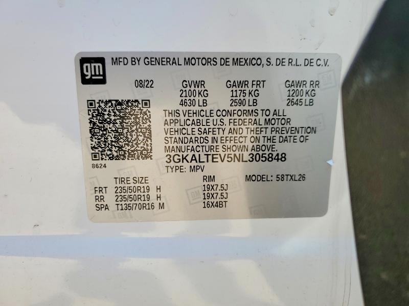 2022 Gmc Terrain მანქანა იყიდება აუქციონზე, vin: 3GKALTEV5NL305848, აუქციონის ნომერი: 56793776