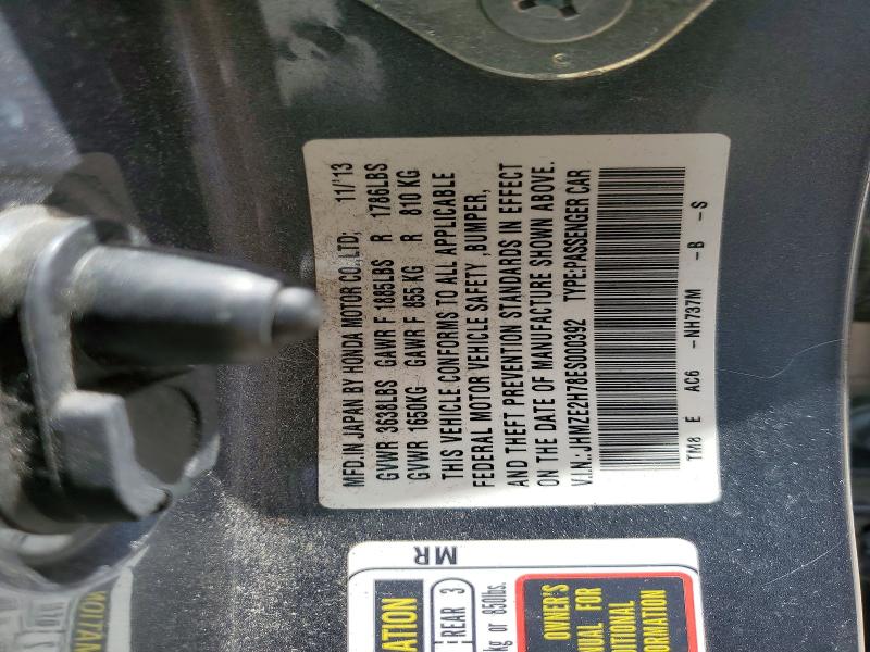 58220366 :رقم المزاد ، JHMZE2H78ES000392 vin ، 2014 Honda Insight مزاد بيع