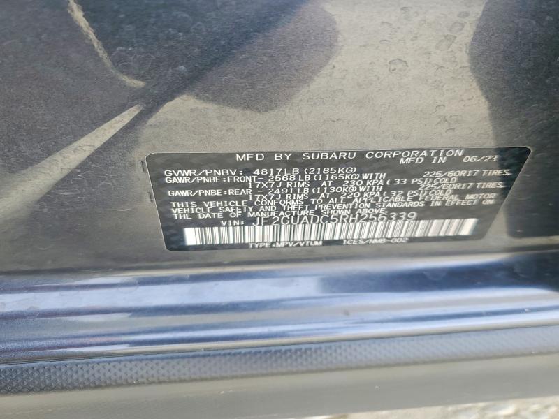 58786856 :رقم المزاد ، JF2GUADC5RH256339 vin ، 2024 Subaru Crosstrek مزاد بيع