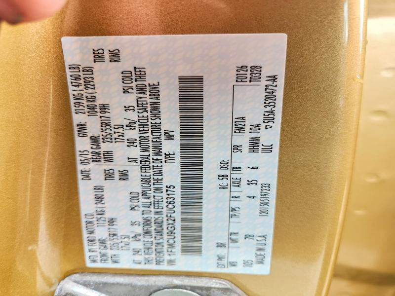 55503546 :رقم المزاد ، 1FMCU9GX2FUC63175 vin ، 2015 Ford Escape مزاد بيع