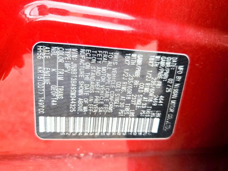 Aukcja sprzedaży 2025 Nissan Rogue, vin: JN8BT3BA9SW344325, numer aukcji: 56634616