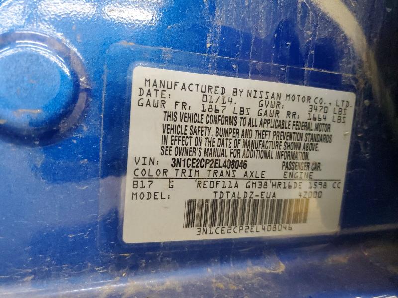 Aukcja sprzedaży 2014 Nissan Versa Note, vin: 3N1CE2CP2EL408046, numer aukcji: 58798836