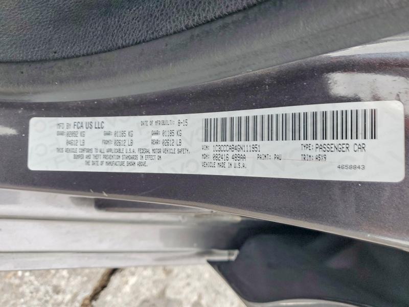 57588136 :رقم المزاد ، 1C3CCCAB4GN111951 vin ، 2016 Chrysler 200 مزاد بيع
