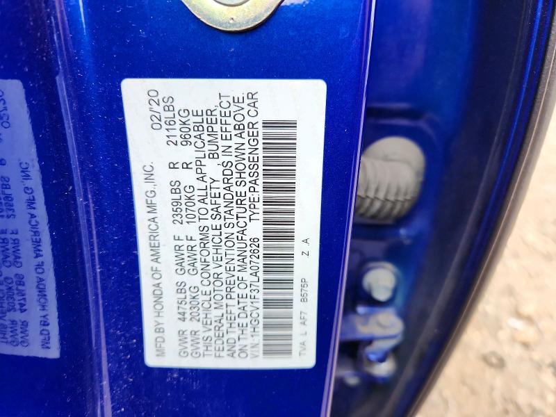 Продажа на аукционе авто 2020 Honda Accord, vin: 1HGCV1F37LA072626, номер лота: 56132826