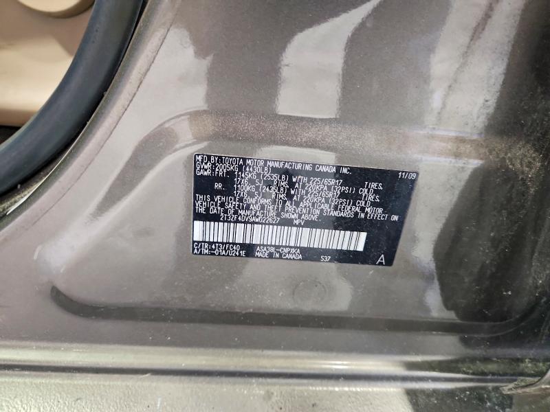 56442256 :رقم المزاد ، 2T3ZF4DV9AW022627 vin ، 2010 Toyota Rav4 مزاد بيع