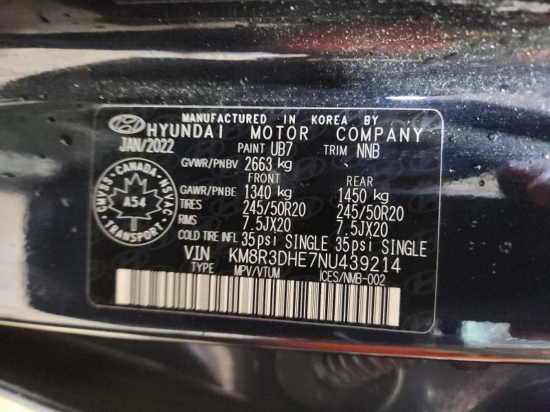 Aukcja sprzedaży 2022 Hyundai Palisade, vin: KM8R3DHE7NU439214, numer aukcji: 55995736