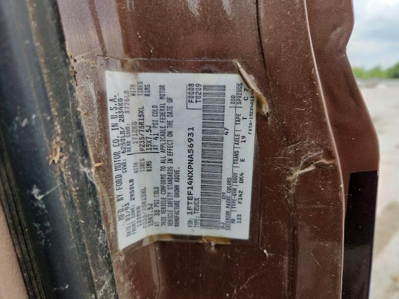 59125296 :رقم المزاد ، 1FTEF14NXPNA56931 vin ، 1993 Ford F150 مزاد بيع