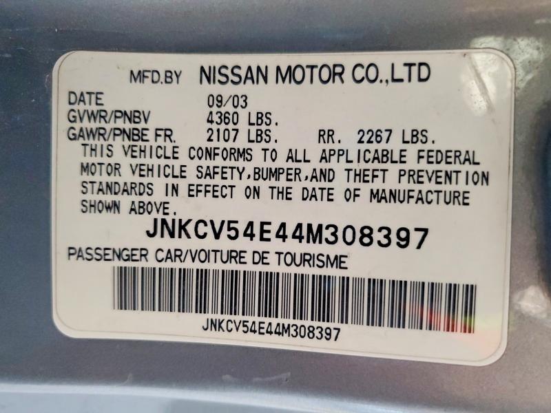 Aukcja sprzedaży 2004 Infiniti G35, vin: JNKCV54E44M308397, numer aukcji: 57869386