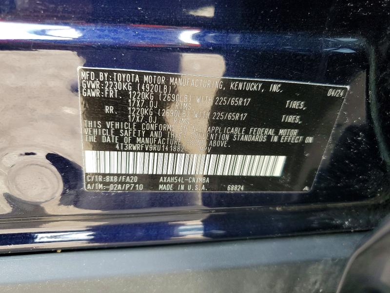 2024 Toyota Rav4 Hybrid მანქანა იყიდება აუქციონზე, vin: 4T3RWRFV9RU141882, აუქციონის ნომერი: 57035546
