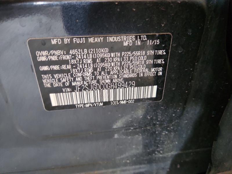 Продажа на аукционе авто 2016 Subaru Forester, vin: JF2SJGDC0GH499429, номер лота: 56830576
