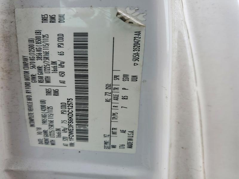 57542776 :رقم المزاد ، 1FDWE3FS6KDC12575 vin ، 2019 Ford E350 مزاد بيع