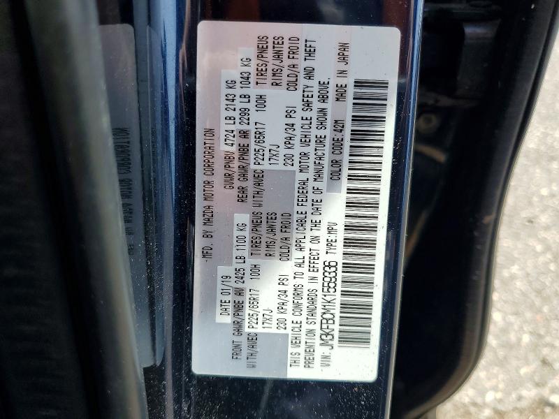54327556 :رقم المزاد ، JM3KFBCM1K1559336 vin ، 2019 Mazda Cx-5 مزاد بيع