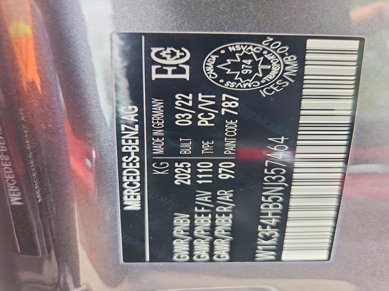 Aukcja sprzedaży 2022 Mercedes-benz A, vin: W1K3F4HB5NJ357464, numer aukcji: 58211336
