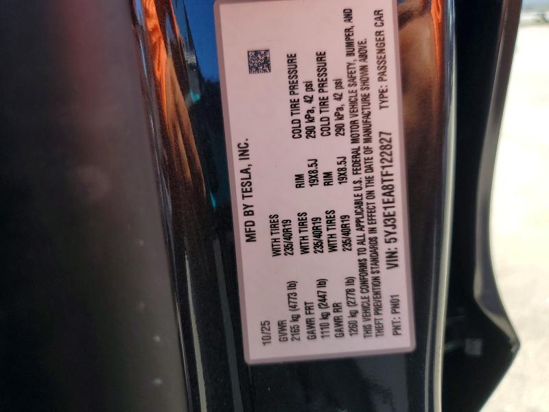 Продаж на аукціоні авто 2026 Tesla Model 3, vin: 5YJ3E1EA8TF122827, номер лоту: 58262626