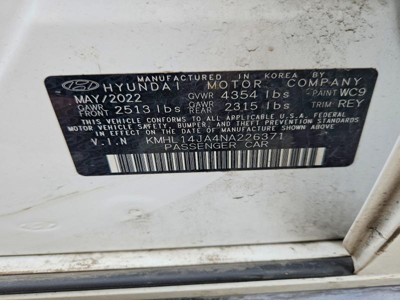 Продаж на аукціоні авто 2022 Hyundai Sonata, vin: KMHL14JA4NA226371, номер лоту: 59175116