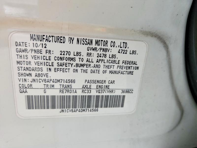 Aukcja sprzedaży 2013 Infiniti G37 Sedan, vin: JN1CV6AP4DM714566, numer aukcji: 57358006