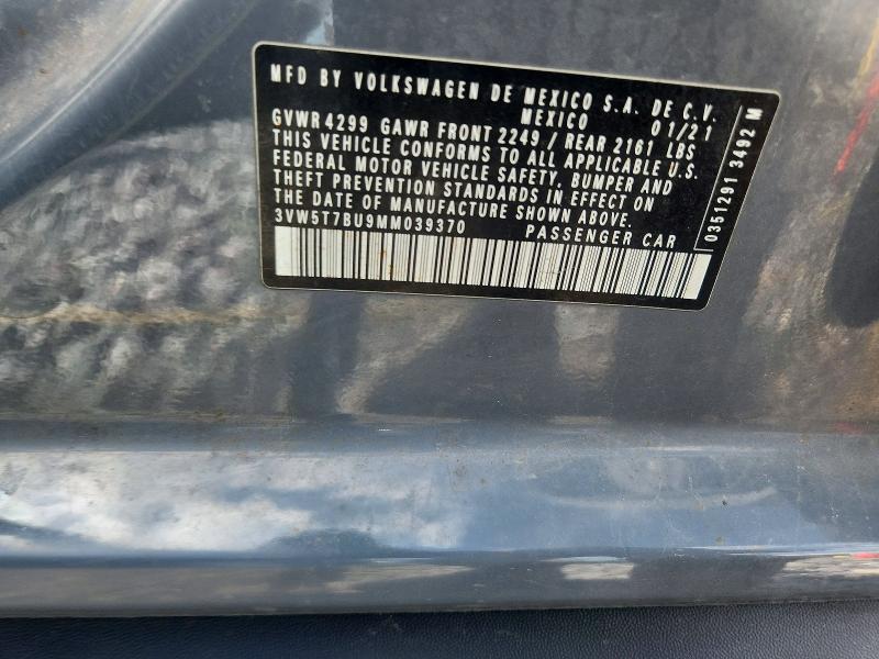 2021 Volkswagen Jetta მანქანა იყიდება აუქციონზე, vin: 3VW5T7BU9MM039370, აუქციონის ნომერი: 57212756