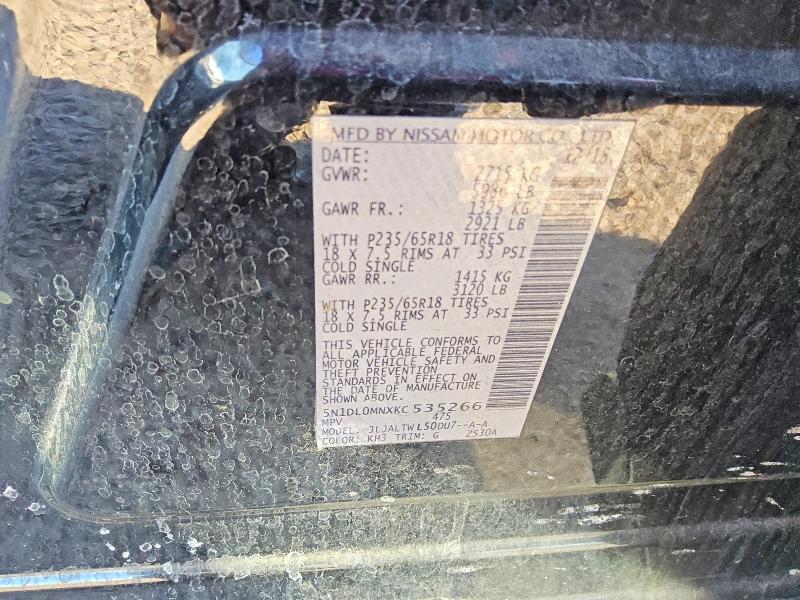 Aukcja sprzedaży 2019 Infiniti Qx60, vin: 5N1DL0MNXKC535266, numer aukcji: 56190996