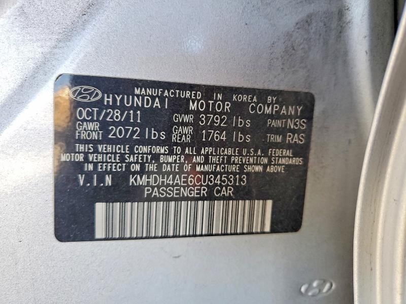 Aukcja sprzedaży 2012 Hyundai Elantra, vin: KMHDH4AE6CU345313, numer aukcji: 55939986