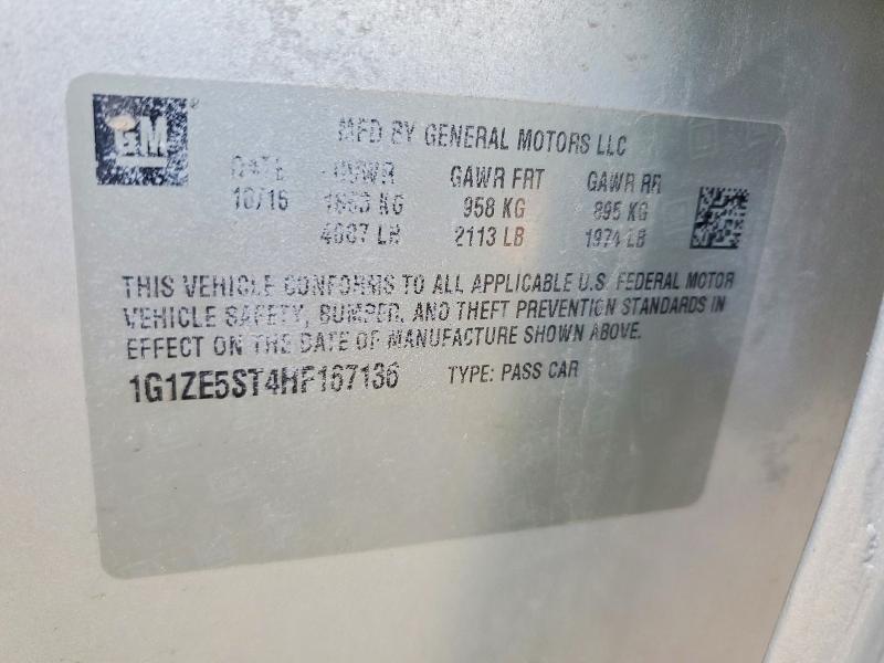 Aukcja sprzedaży 2017 Chevrolet Malibu, vin: 1G1ZE5ST4HF167136, numer aukcji: 58820986