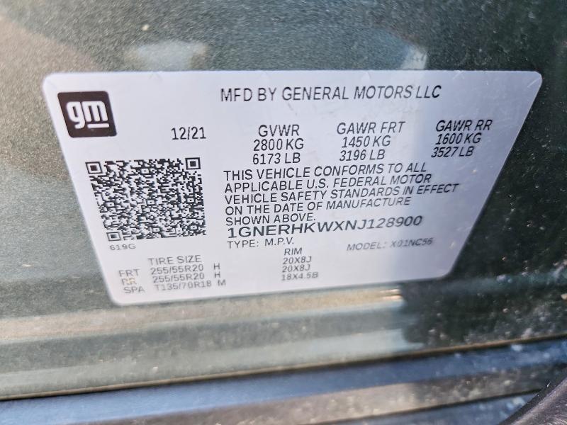 Продажа на аукционе авто 2022 Chevrolet Traverse, vin: 1GNERHKWXNJ128900, номер лота: 57777106
