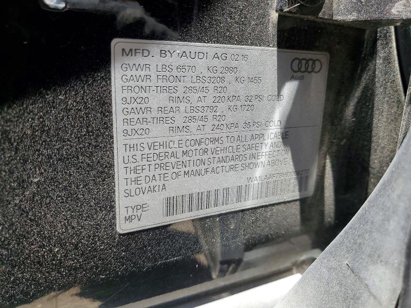 Продажа на аукционе авто 2017 Audi Q7, vin: WA1LAAF78HD008270, номер лота: 56519616