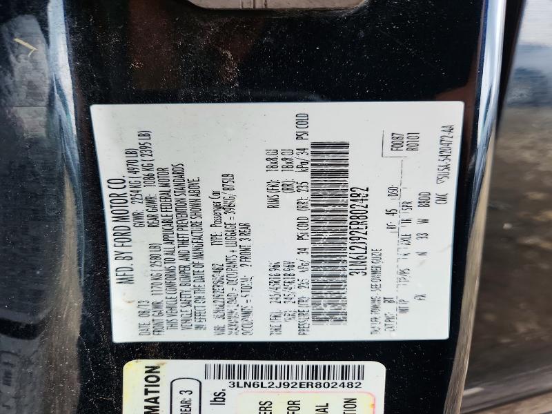 2014 Lincoln Mkz მანქანა იყიდება აუქციონზე, vin: 3LN6L2J92ER802482, აუქციონის ნომერი: 56235776
