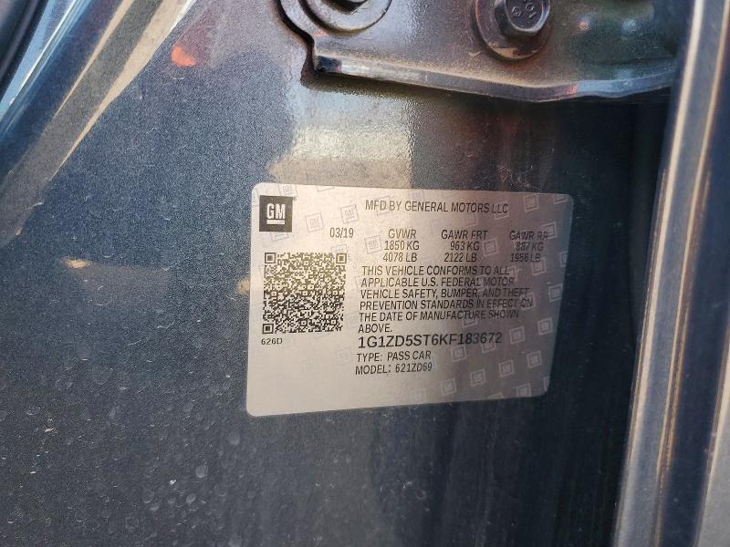 Продаж на аукціоні авто 2019 Chevrolet Malibu, vin: 1G1ZD5ST6KF183672, номер лоту: 57934846