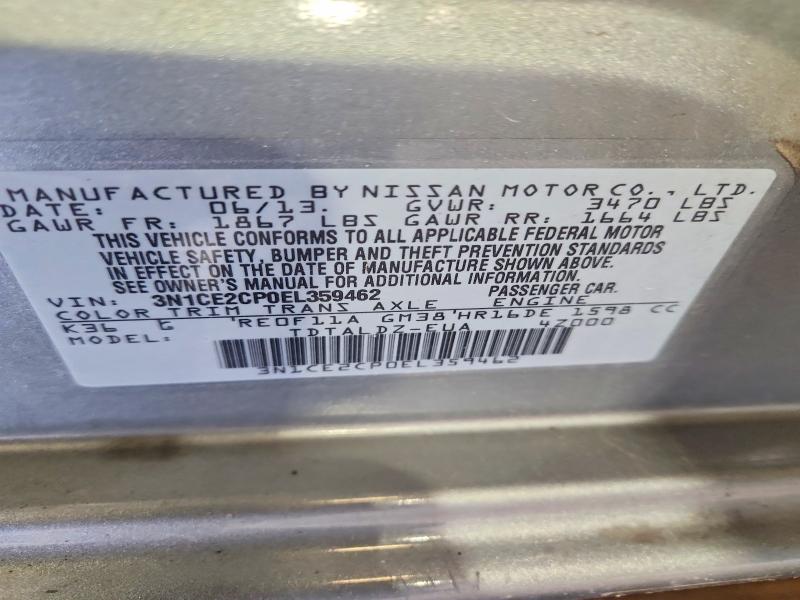 Aukcja sprzedaży 2014 Nissan Versa Note, vin: 3N1CE2CP0EL359462, numer aukcji: 55151046