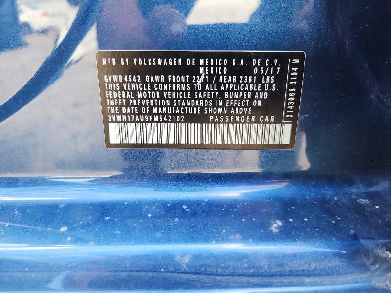 Aukcja sprzedaży 2017 Volkswagen Golf Alltrack, vin: 3VWH17AU9HM542102, numer aukcji: 57846436
