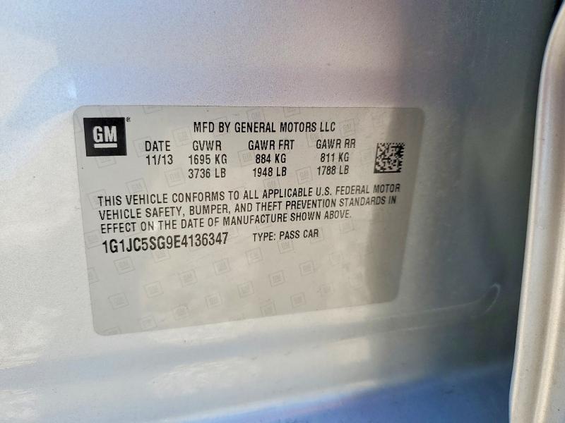 Продажа на аукционе авто 2014 Chevrolet Sonic, vin: 1G1JC5SG9E4136347, номер лота: 55886166