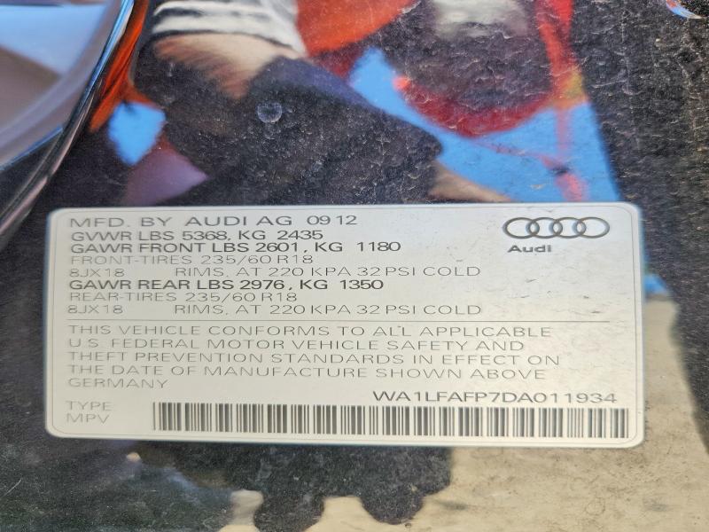 Aukcja sprzedaży 2013 Audi Q5, vin: WA1LFAFP7DA011934, numer aukcji: 59032496