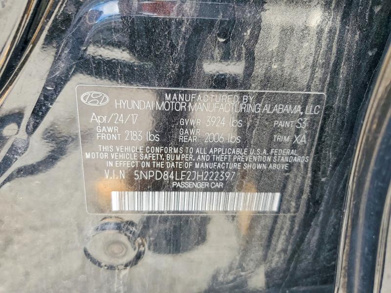 2018 Hyundai Elantra მანქანა იყიდება აუქციონზე, vin: 5NPD84LF2JH222397, აუქციონის ნომერი: 57623056