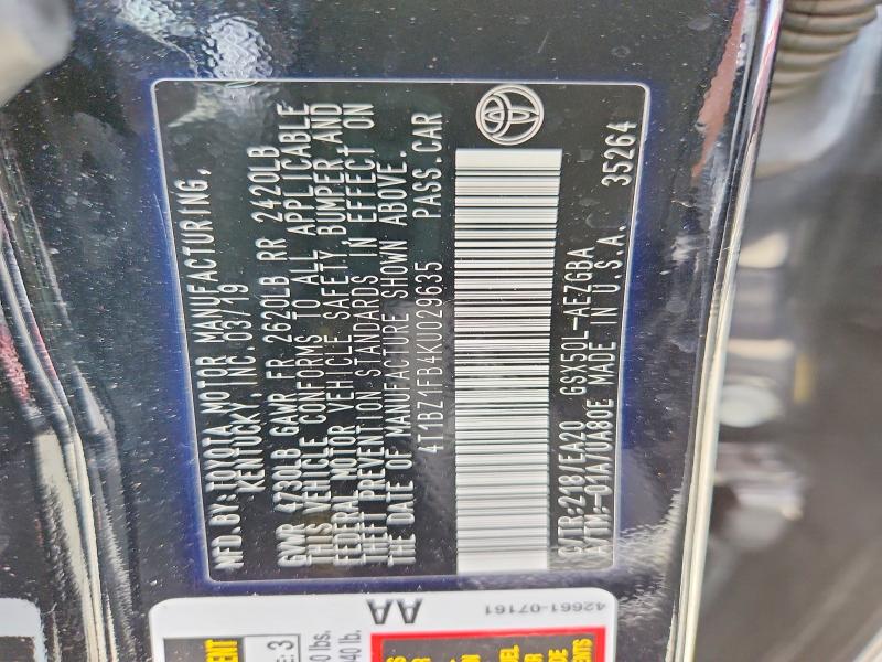 Продаж на аукціоні авто 2019 Toyota Avalon, vin: 4T1BZ1FB4KU029635, номер лоту: 57591396