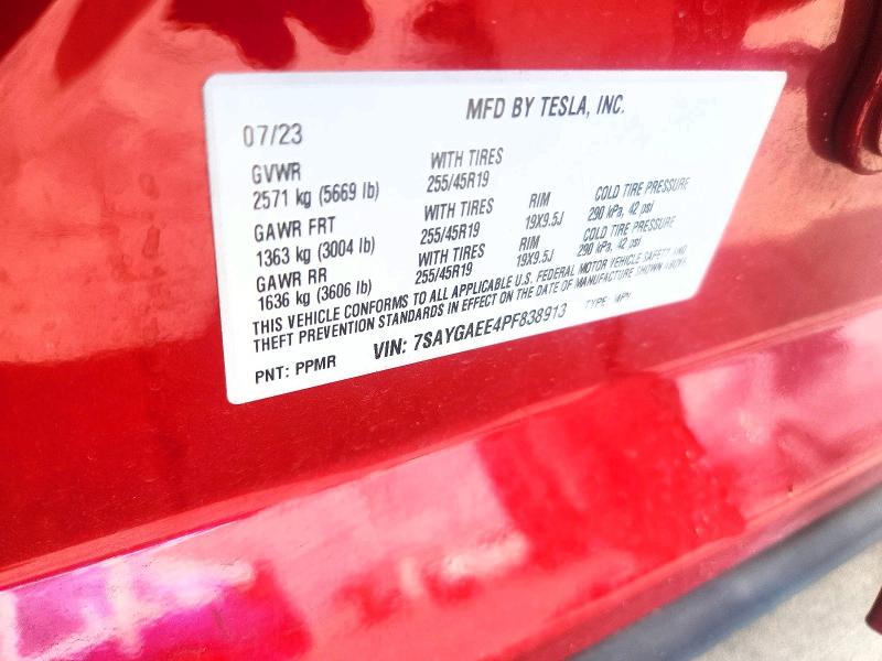 Aukcja sprzedaży 2023 Tesla Model Y, vin: 7SAYGAEE4PF838913, numer aukcji: 56961806