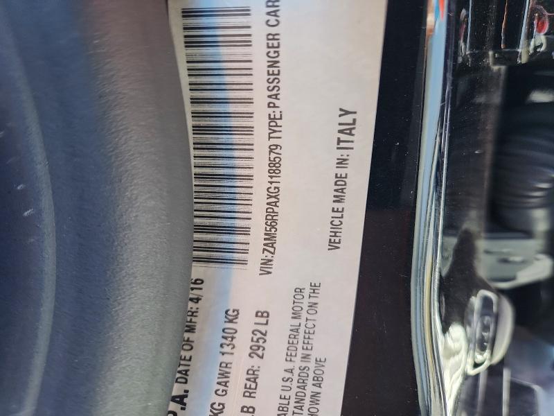 Продажа на аукционе авто 2016 Maserati Quattroporte, vin: ZAM56RPAXG1188579, номер лота: 55530116