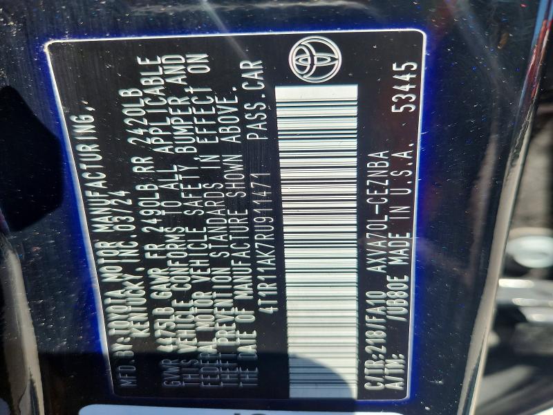 Aukcja sprzedaży 2024 Toyota Camry, vin: 4T1R11AK7RU911471, numer aukcji: 58625836