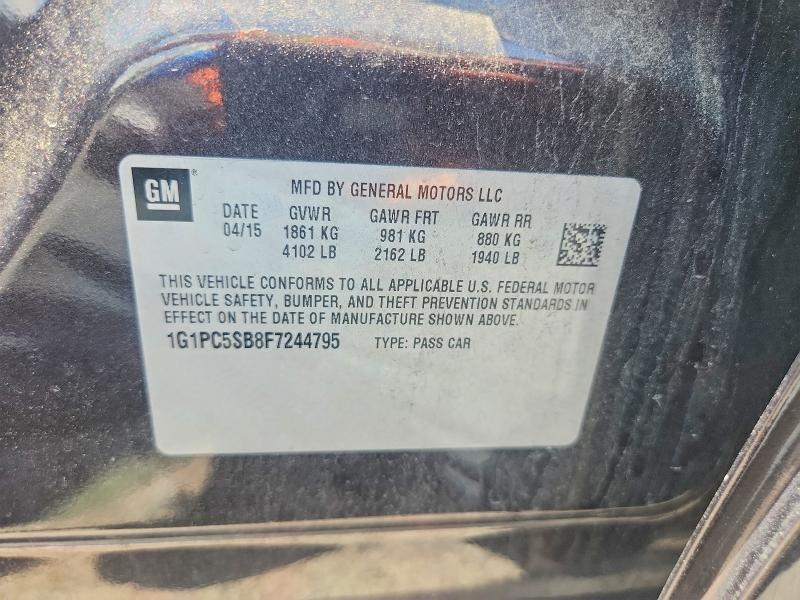 Продажа на аукционе авто 2015 Chevrolet Cruze, vin: 1G1PC5SB8F7244795, номер лота: 58872586