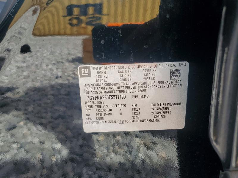 Aukcja sprzedaży 2015 Cadillac Srx, vin: 3GYFNAE35FS577199, numer aukcji: 59112176